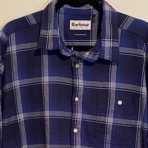 Barbour Blue‎ Plaid Button-Up Shirt